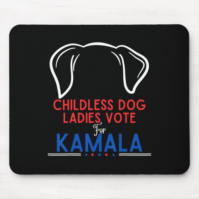 Mousepad Cachorro Engraçado Meninas Votam Em Kamala (Frente)