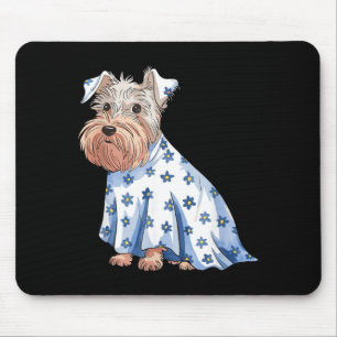 Mousepad Cachorro Fantasma de Halloween Com Flores Engraçad