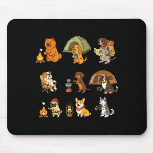 Mousepad Cachorro fofo aventura de acampamento design de de