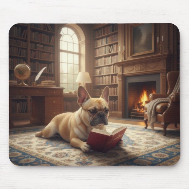 Mousepad Cachorro francês fofo (Frente)
