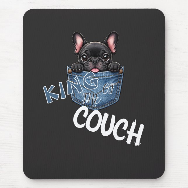 Mousepad Cachorro francês fofo Amante de cães engraçados (Frente)