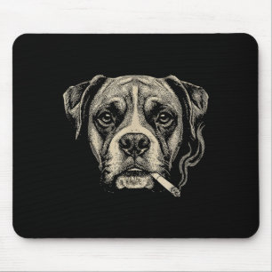 Mousepad Cachorro Fumando Cigarro Boxer Engraçado Meme 