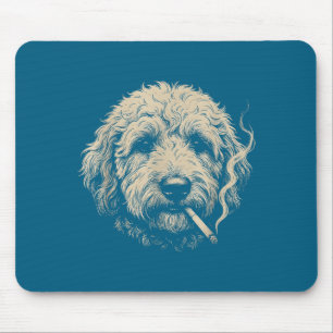 Mousepad Cachorro fumando cigarro engraçado meme de Goldend