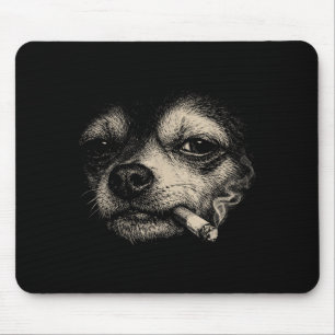 Mousepad Cachorro fumando cigarro meme engraçado de chihuah