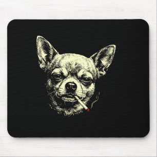 Mousepad Cachorro fumando cigarro meme engraçado de chihuah