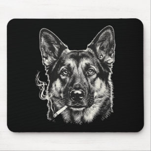 Mousepad Cachorro fumando cigarro meme engraçado do pastor
