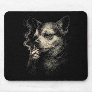 Mousepad Cachorro Fumando Meme Engraçado Chihuahua Para Hom