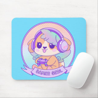 Mousepad Cachorro Gamer de Vídeo Kawaii