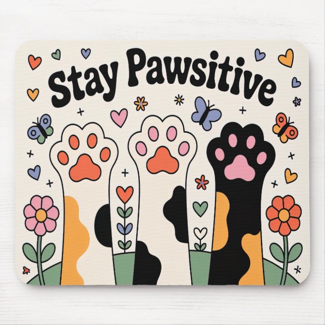 Mousepad Cachorro Gelado Permaneça Pawsitivo (Frente)