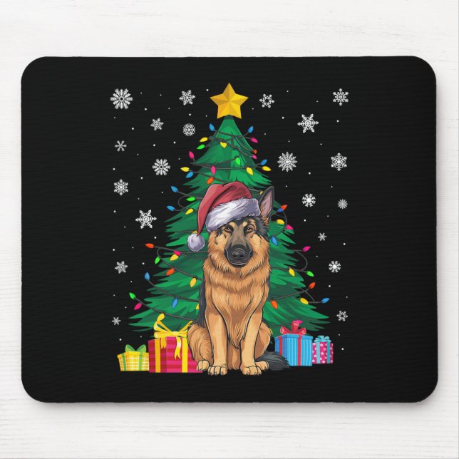 Mousepad Cachorro German shepherd das Luzes das Árvores do  (Frente)