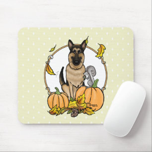 Mousepad Cachorro German shepherd Queda (bronzeado preto)