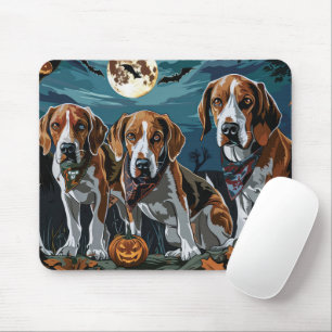 Mousepad Cachorro Inglês Americano Foxhound Dia das Bruxas