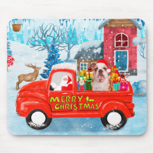 Mousepad Cachorro Inglês em Entrega de Natal - Neve