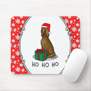Mousepad Cachorro Irlandês de Natal Santa Hat (vermelho 1)