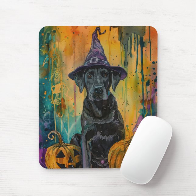 Mousepad Cachorro Labrador Assustador Dia das Bruxas Feitic (Com mouse)