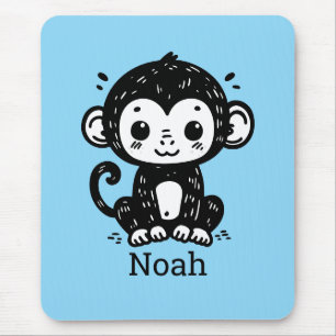 Mousepad Cachorro-Macaco-Bebê - Arte de Enfermeiro Kawaii