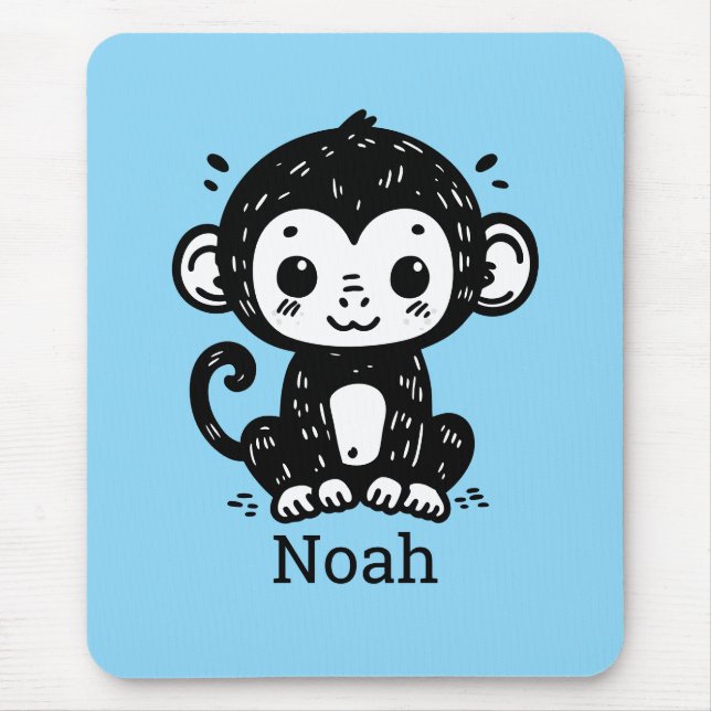 Mousepad Cachorro-Macaco-Bebê - Arte de Enfermeiro Kawaii (Frente)