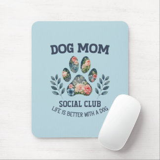 Mousepad Cachorro Mãe Paw Floral