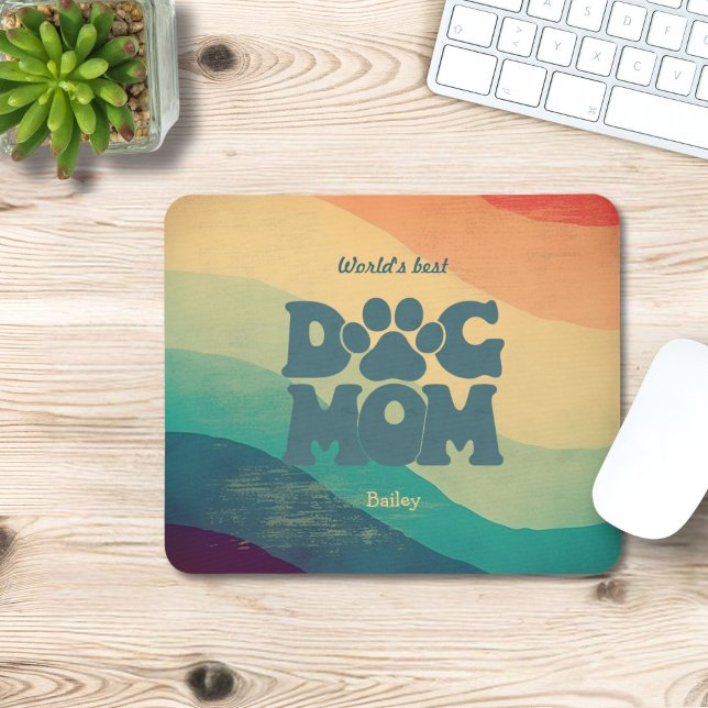 Mousepad Cachorro Mãe Retro Groovy Personalizado (Criador carregado)
