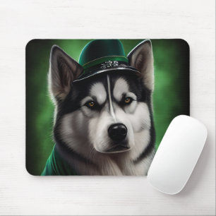 Mousepad Cachorro Malamute do Alasca vestido para o Dia de