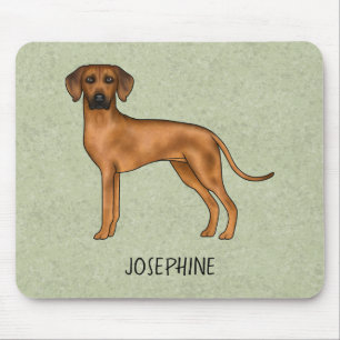 Mousepad Cachorro Marrom Fofo Rhodesian Ridgeback Com Nome