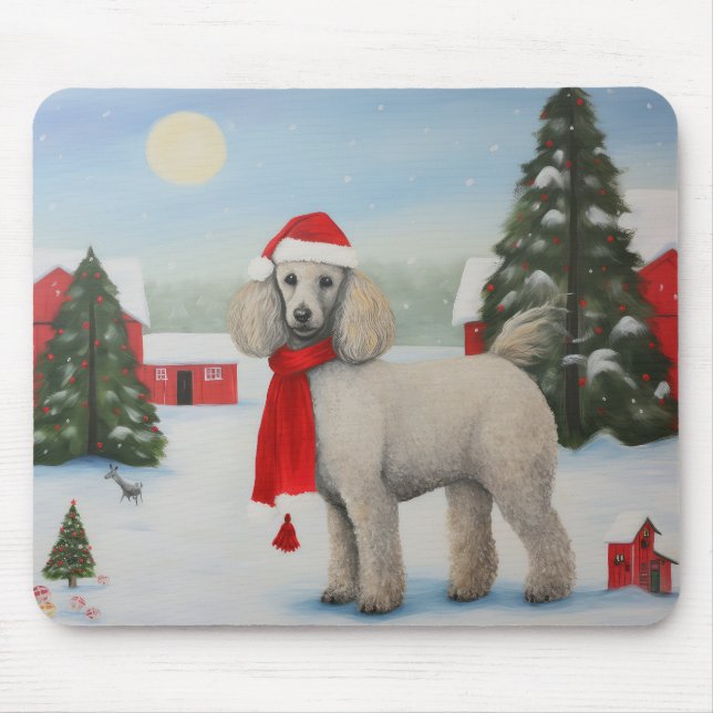 Mousepad Cachorro na Neve no Natal (Frente)