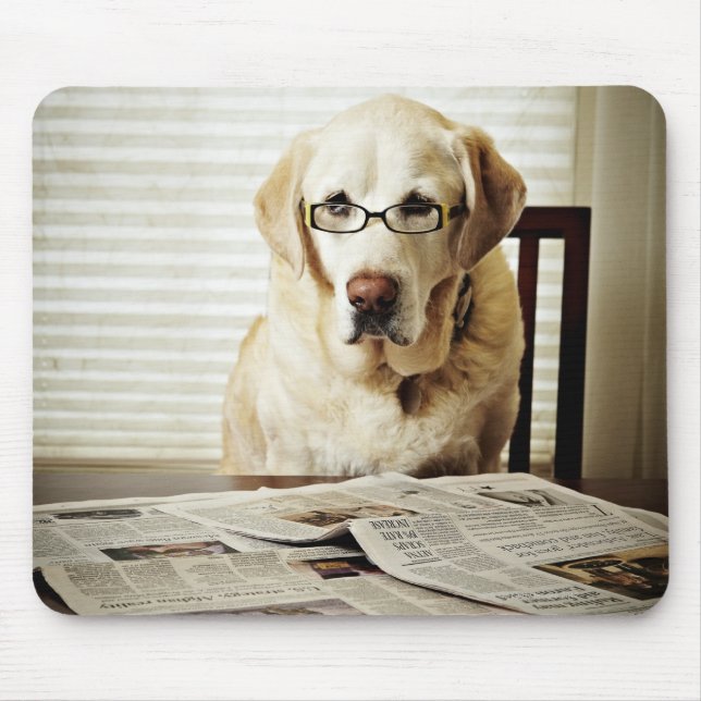 Mousepad Cachorro na rotina matinal (Frente)