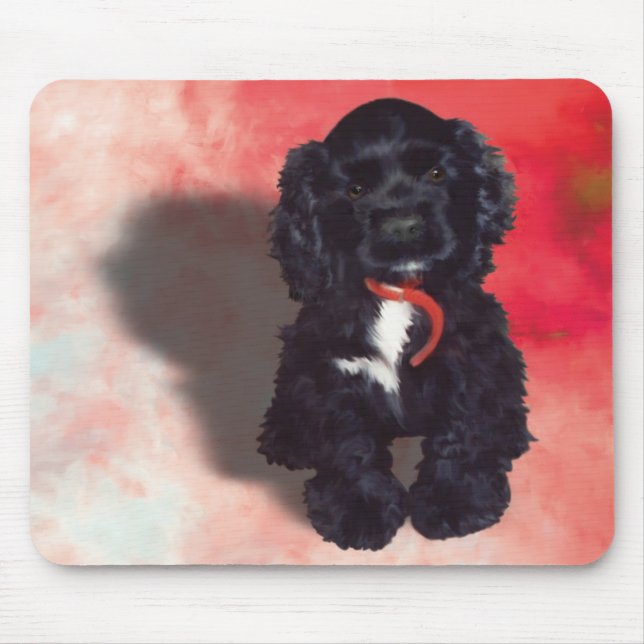 Mousepad Cachorro Negro Espanhol - Abby (Frente)