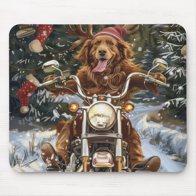 Mousepad Cachorro Nova Scotia no Natal (Frente)
