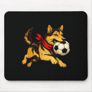 Mousepad Cachorro Pastor Alemão Engraçado Jogando Dia de Jo
