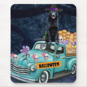 Mousepad Cachorro Pastor Alemão no Caminhão de Halloween No