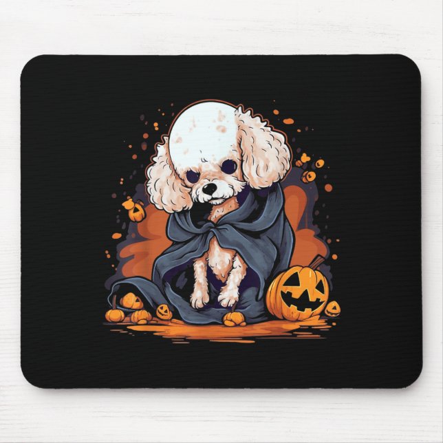Mousepad Cachorro Poodle Halloween (Frente)