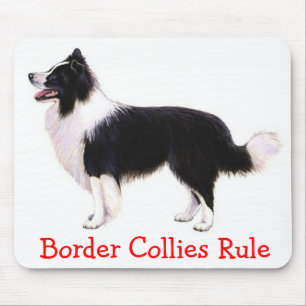 Mousepad Cachorro Preto E Branco da Raça Border Collie
