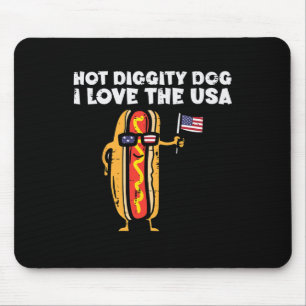 Mousepad Cachorro Quente 4 De Julho Hot Diggity Dog Mulhere