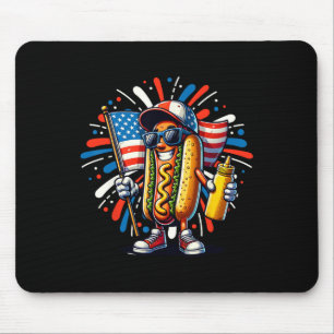 Mousepad Cachorro Quente Americano Bandeira Dos EUA 4 De Ju