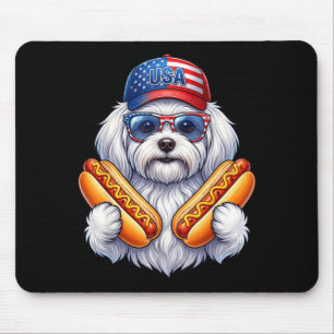 Mousepad Cachorro-quente de 4 de julho engraçado patriótico