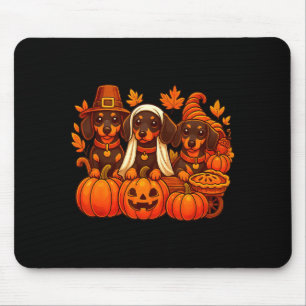 Mousepad Cachorro Salsicha Dachshund Grato Dia de Ação de G