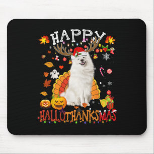 Mousepad Cachorro Samozado Cachorro de Natal Feliz Hallotha