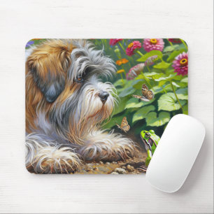 Mousepad Cachorro Vergonhoso No Jardim Com Sapo