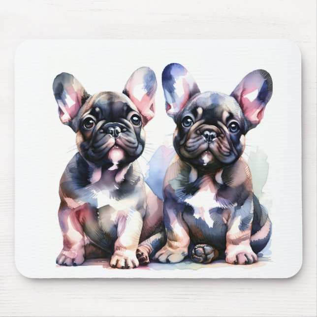 Mousepad Cachorros bonitos de Bulldog Francês (Frente)