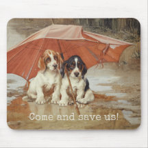 Cachorros de basset sob o guarda-chuva CC0866 Troo