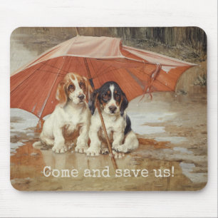 Mousepad Cachorros de basset sob o guarda-chuva CC0866 Troo