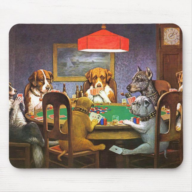 Mousepad Cachorros Jogando Poker Um Amigo Em Necessidade (Frente)
