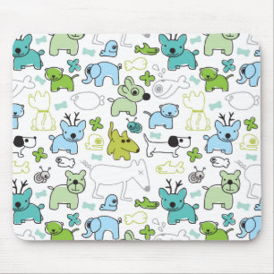 Mousepad caçoa o teste padrão animal do fundo