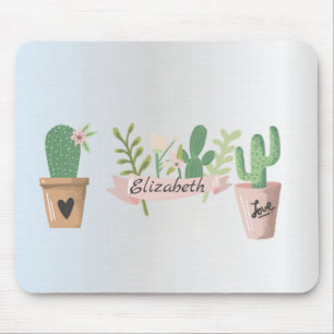 Mousepad Cacto Adorável, Prata