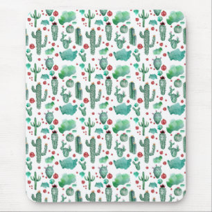 Mousepad cacto e padrão de ladybug - fundo branco