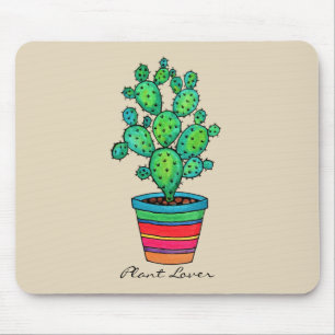 Mousepad Cacto lindo da aguarela no pote bonito