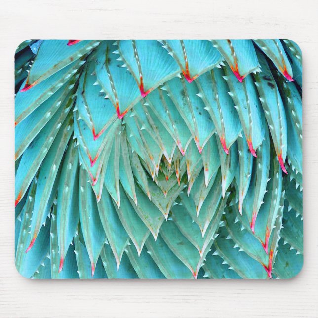 Mousepad Cactus em Red & Aqua Nature Fine Art (Frente)