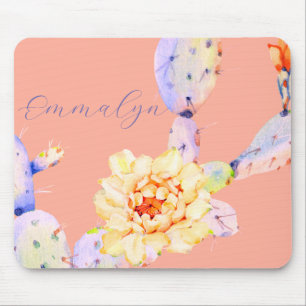 Mousepad Cactus floresce flor do deserto cor de água pêsseg
