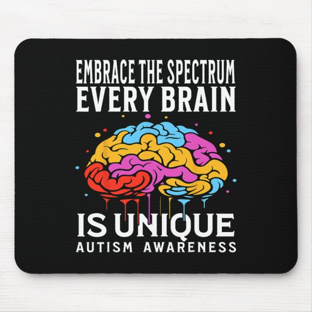 Mousepad Cada Cérebro É Um Único Autismo Aconselhamento Par (Frente)